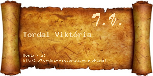 Tordai Viktória névjegykártya